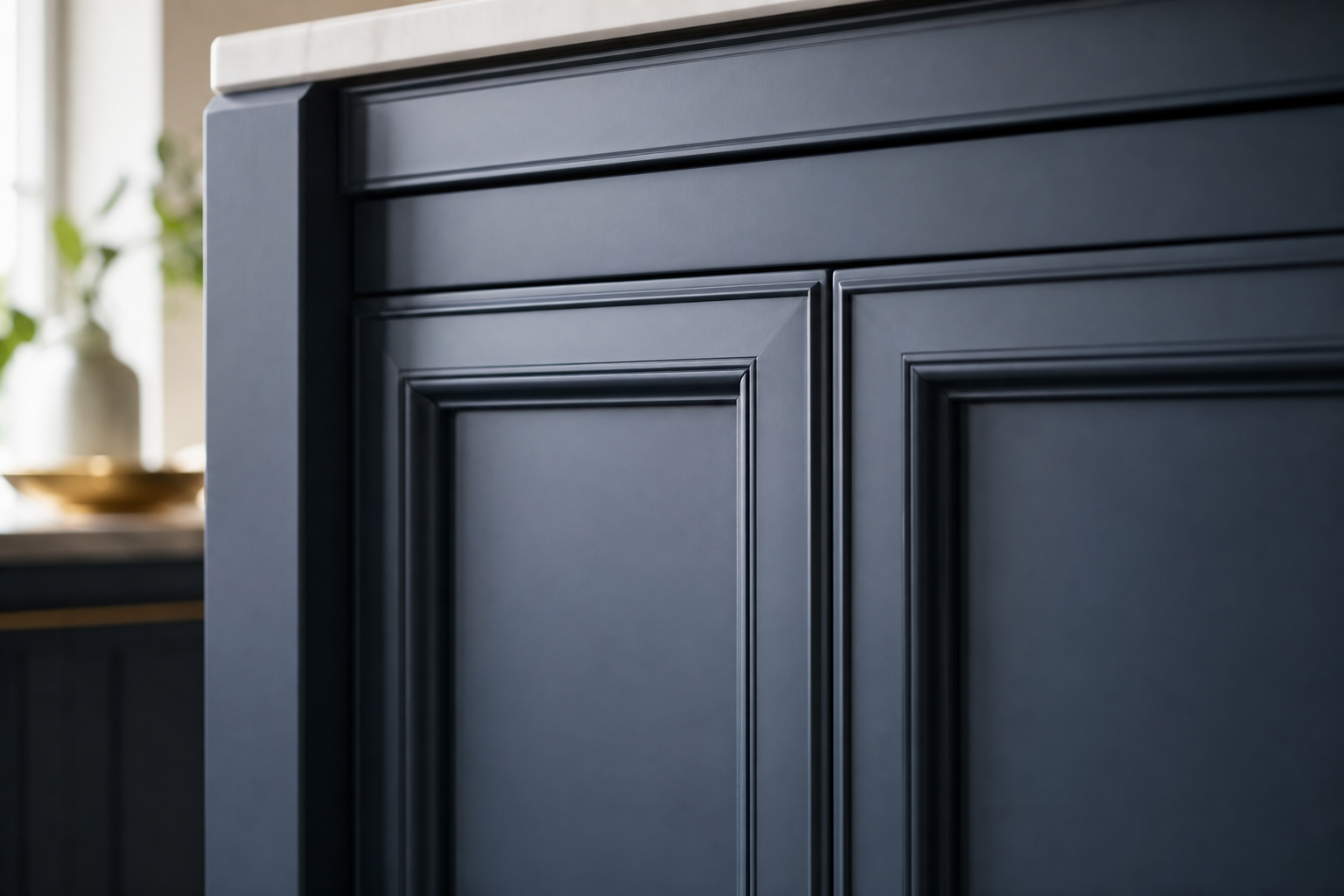 Mitre-profile cabinet doors