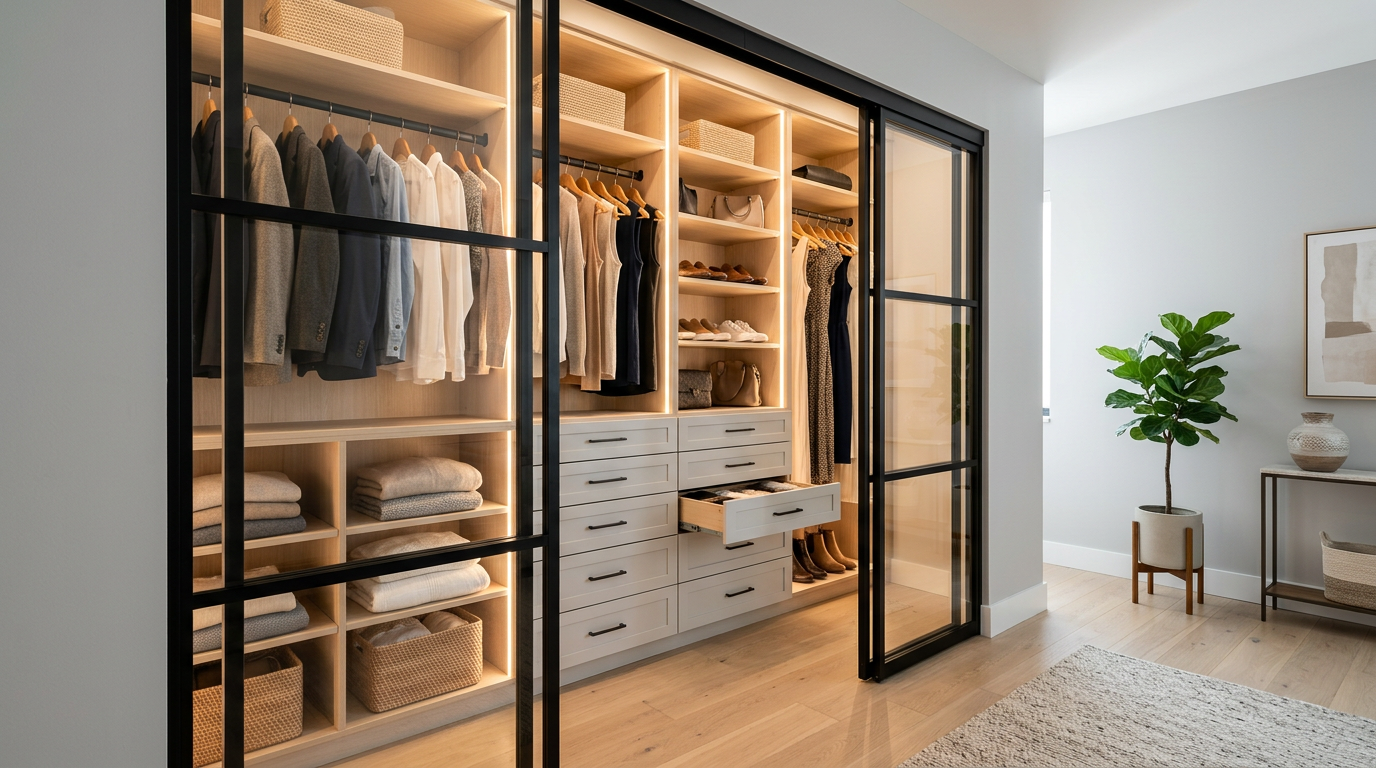 Bright custom storage with natural light