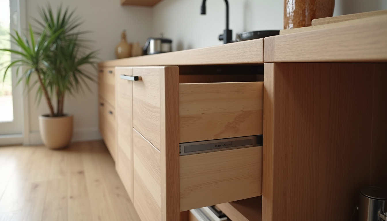 Dark built-in cabinetry with wood countertop and under-cabinet lighting